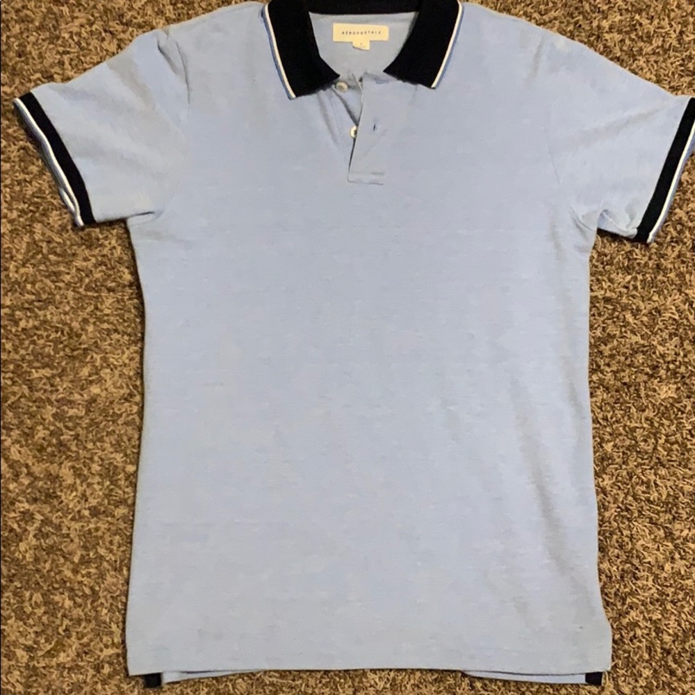 Light blue collard Aeropostale shirt - size (M)